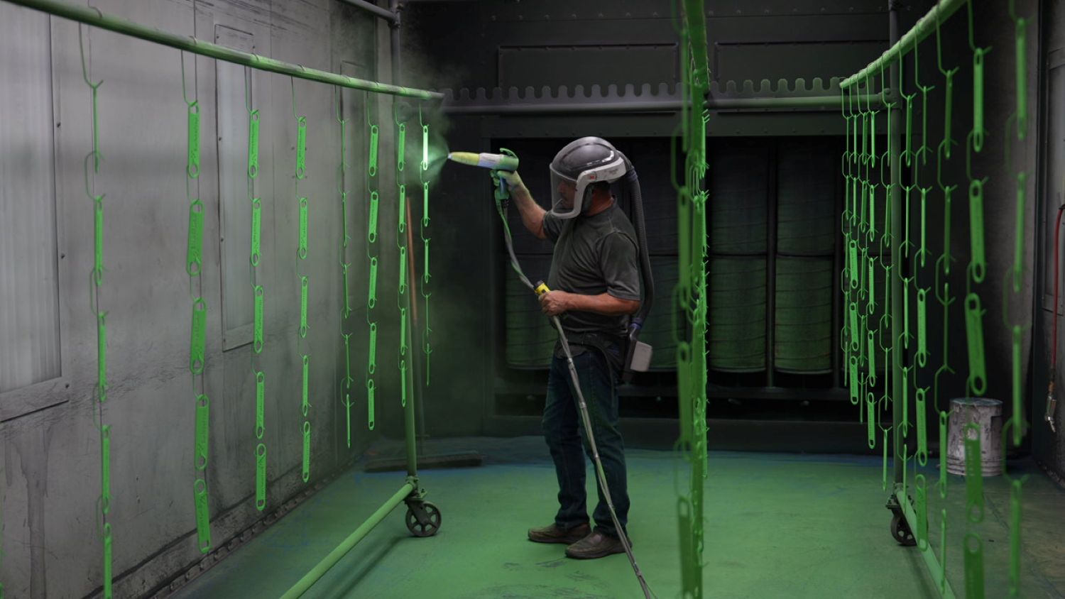 specialist painting surfaceprep bottle openers in a safety helmet