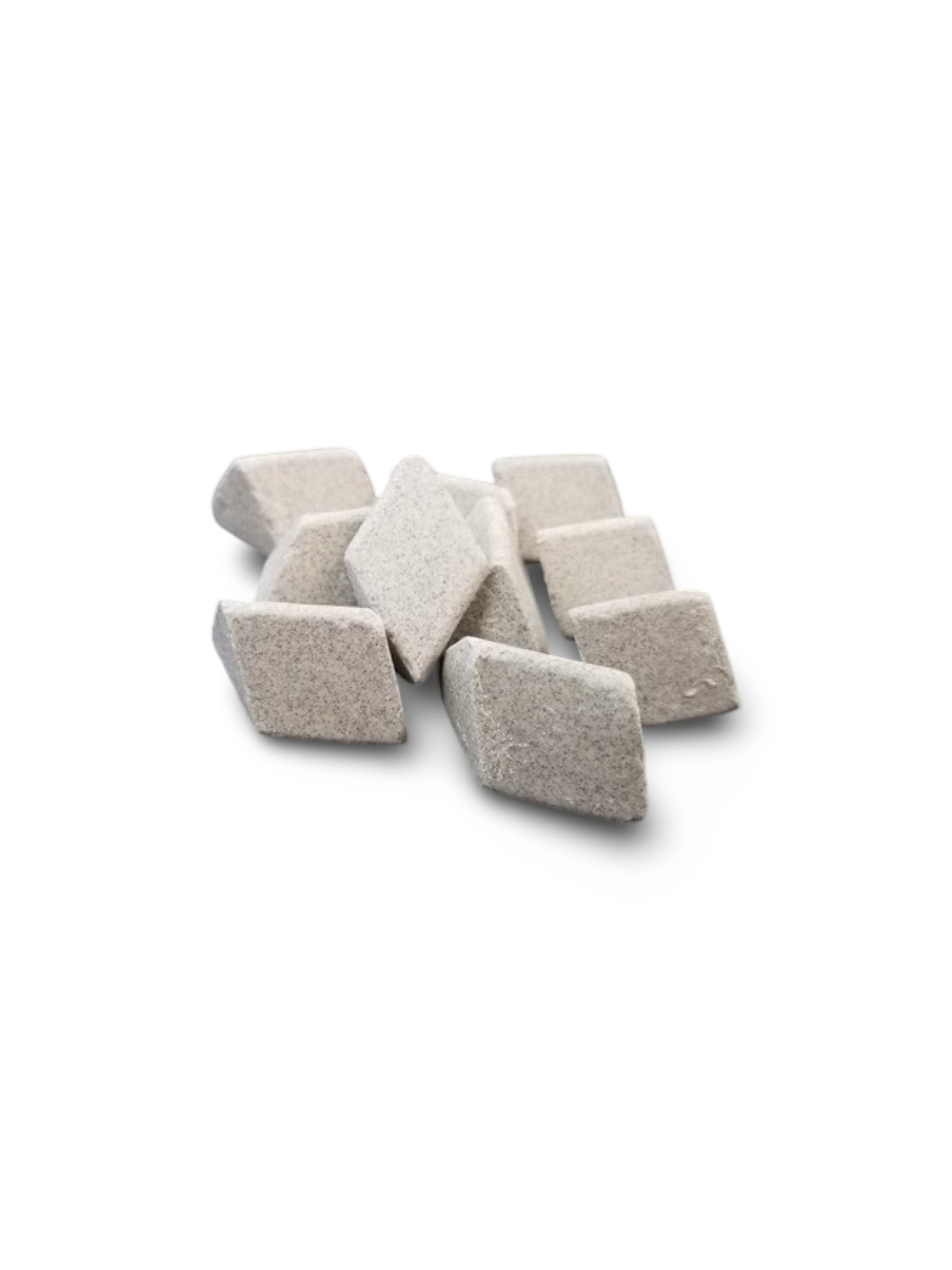 Angle Cut Triangle Shaped Ceramic Tumbling Media, Higher Cut, RockRIdge, 50 lb bag