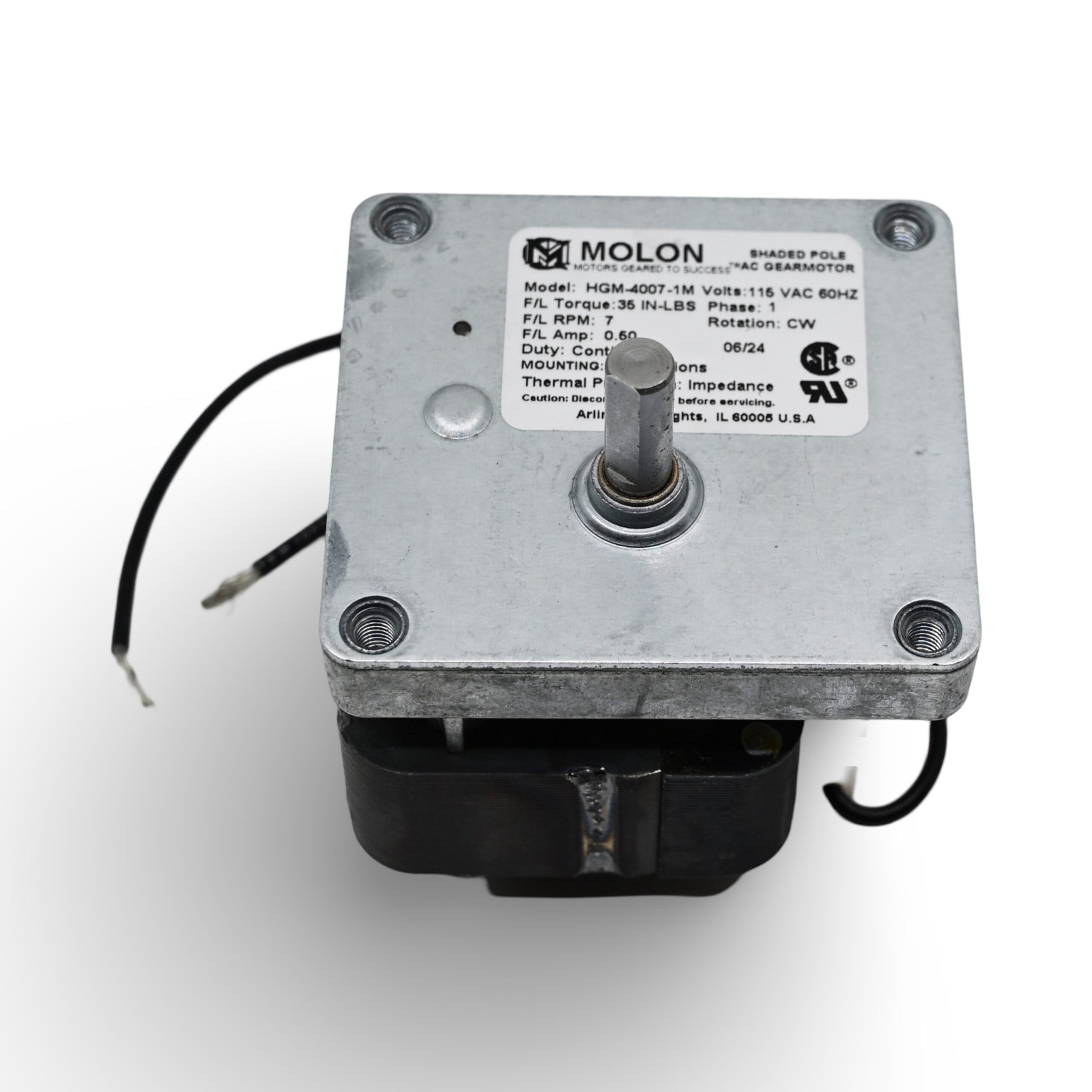 Gearmotor, 1/100HP, 115VAC, Empire Abrasive Equipment Company